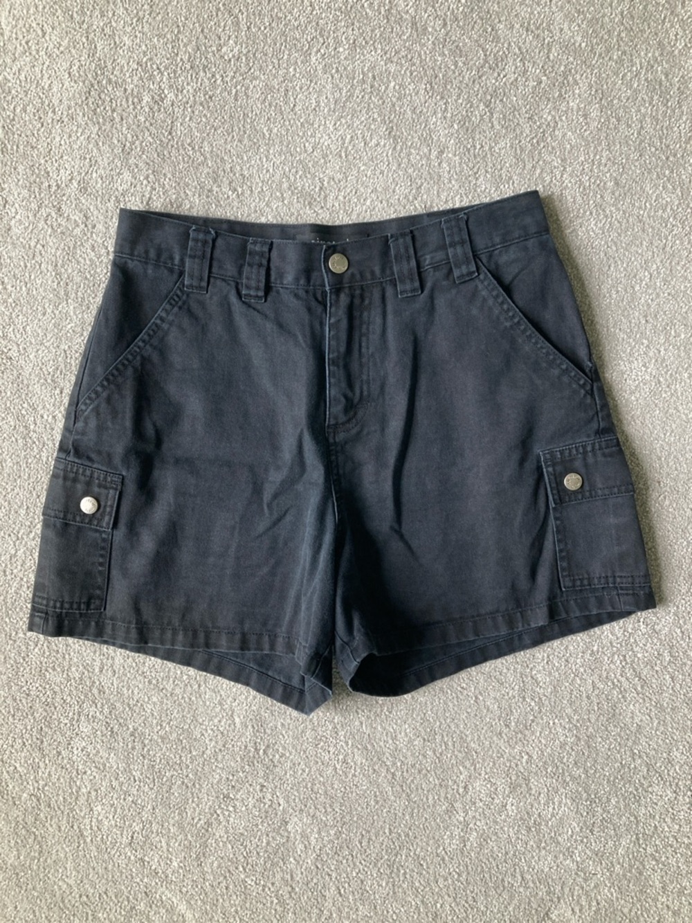 Riveted by Lee Black Denim Shorts with Snap Details